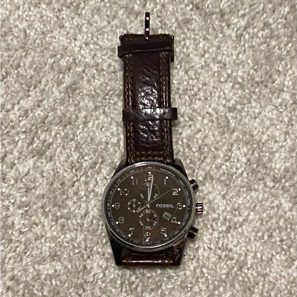 Brown Fossil Oversized Watch